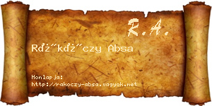 Rákóczy Absa névjegykártya